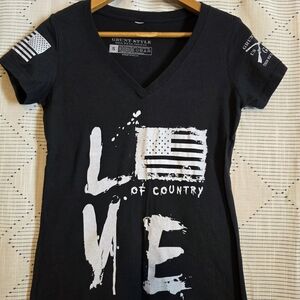 Grunt Style Black Tee with Patriotic Design